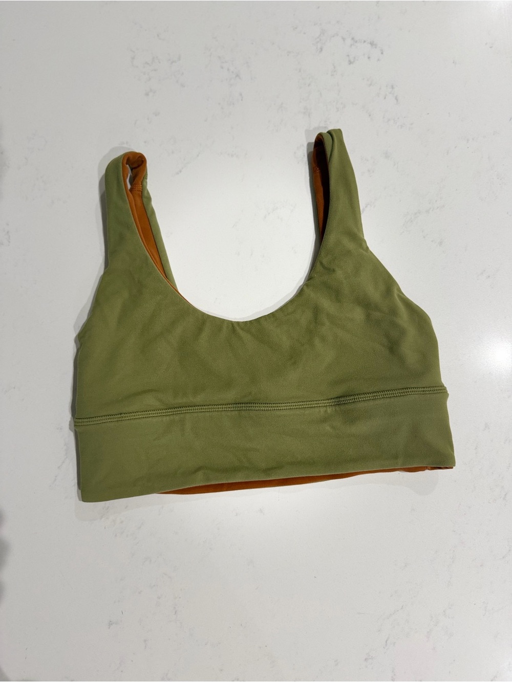 lululemon athletica Reversible Olive Green and Burnt Orange Sports Bralette